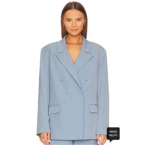 NWT Double Breasted Blazer in Storm WeWoreWhat Large - Picture 4 of 5
